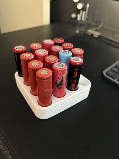 lithium battery storage by barbaro lab 3d tools organizers batteri lithiumbattery 3d print model - Mito3D