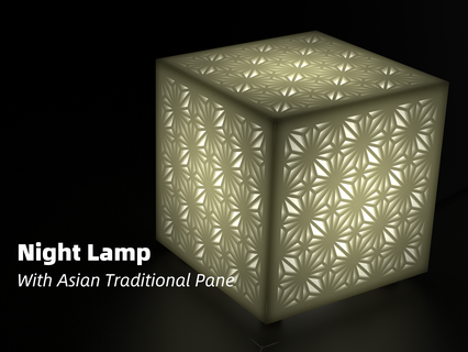 notte lampada asiatico tradizionale pannello by wugui domestico arredamento cina decorazione graden giappone corea guidato 3d print model - Mito3D