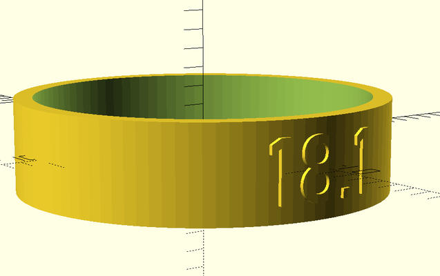 özelleştirilebilir yüzük boyutları bulma boyut by spaceknight42 moda yüzükler openscad 3d print model - Mito3D