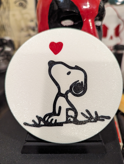 snoopy heart coaster love by oldtechweck household decor coasters peanuts comics art 3d print model - Mito3D