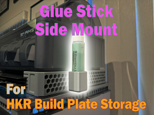 glue stick holder - hkr build plate storage by hiro koiso racing 3d printer accessories x1c p1p p1s x1e bambu lab ams stand rack mount plates riser tool glass stackable organizer scraper tools 3d print model - Mito3D