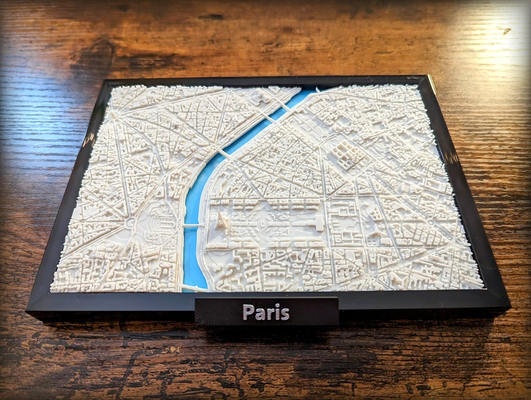 paris fransa 3d minyatür by jarvijar minyatürler mimari fr avrupa eu kent şehir manzarası manzara mini model çerçeve coğrafya arazi kendin yap harita eyfel kulesi kule ark zafer 3d print model - Mito3D