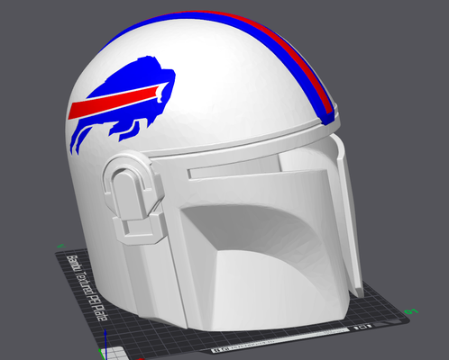 buffle factures mandalorien casque remixé by fumée accessoires cosplays masques casques football nfl becs bison mando passer paille 3d print model - Mito3D