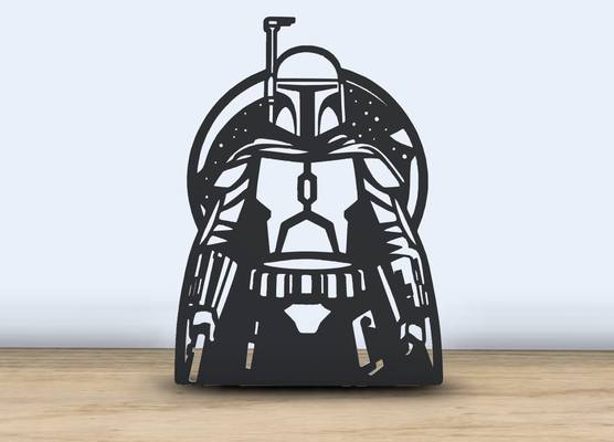 boba fett 2d silhouette généré by jf 699 art étoile guerres personnage personnages boba fett mandalore mandalorien livre of tatooine empire grèves arrière empirestrikesback rebelles dark vader résistance mort 2024 mur 3d print model - Mito3D