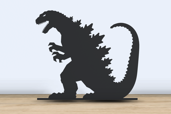 godzilla 2d silhouette généré by jf 699 art kaiju 2024 mur bureau accessoires bureau décor films dragon an of roi kong monarque monstre 3d print model - Mito3D