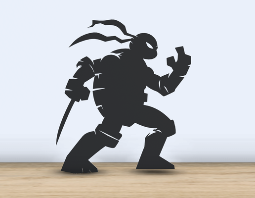 tmnt 2d kunst silhouette ai generiert by jf 699 teenager mutant ninja schildkröten schildkröte aktenvernichter mauer 2024 pizza leistung 3d print model - Mito3D