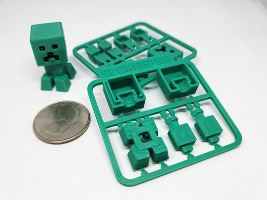 minecraft-inspired creeper mini figure kit keychain ornament by chiz m toys & games figures minecraft card keyring 3d print model - Mito3D