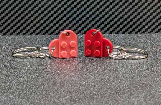 legos style cœur forme pendentif collier porte clés charme valentines journée by t147caddy mode bijoux clé chaîne saint valentin mignonne l'amour bague breloques keytag accessoire 2024 cadeau vite rapide jouet brique 3d print model - Mito3D