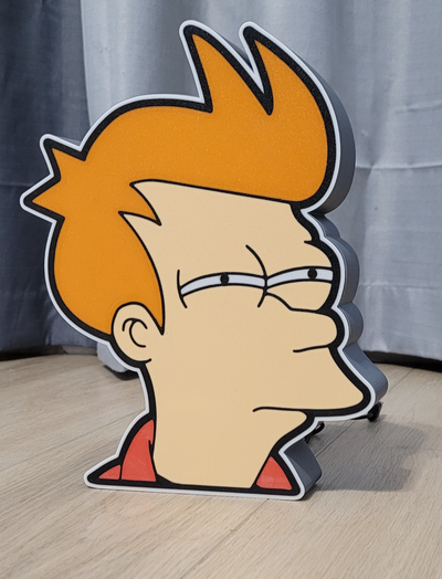 if kızartmak meme led ışık kutu ams hazır by nostaljik baskılar sanat 2d futurama gelecek bükücü led lamba lamba bambu laboratuar hafif kutu 3d print model - Mito3D