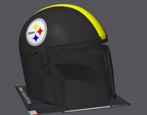 pittsburgh steelers mandaloryalı kask yeniden karıştırılmış by duman kafesi sahne cosplays maskeler kasklar futbol nfl mando yıldız savaşları 3d print model - Mito3D