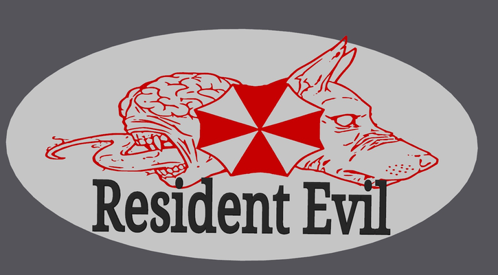 schild residente mal by schlumpfii arte señales logos residentevil2 riesgo biológico 3d print model - Mito3D