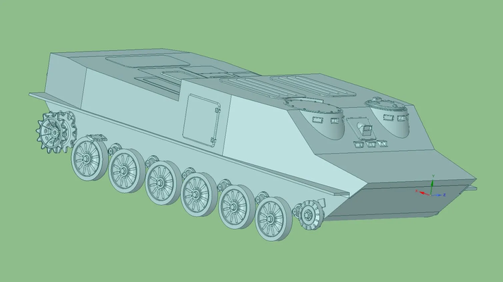 armored vehicle ot 62 topas 1 10 unfinished by zax852 hobby & diy rc tank 10thscale ot62 amphibious 3d print model - Mito3D