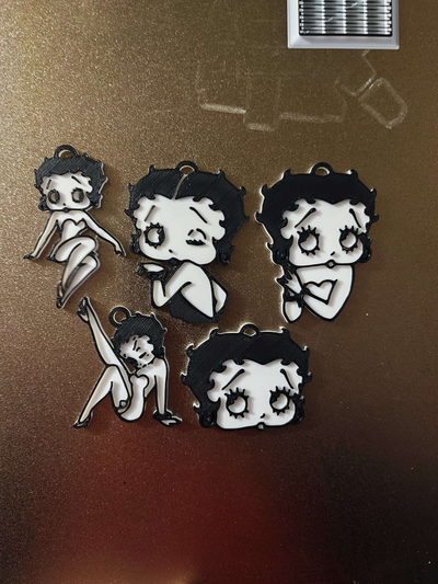 betty boop keychain by fikuss30 art coin & badges 3d print model - Mito3D