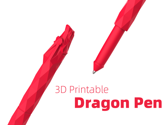 3d druckbar drachen stift by wuguigui haushalt büro schreibtisch stationär bleistift deko neujahr frohes neues feier 3d print model - Mito3D