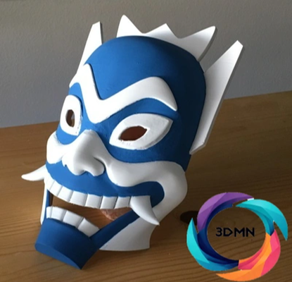 blu spirito maschera avatar scorso dominatore dell'aria by 3dmn oggetti scena cosplay maschere caschi casco aria bender ams multicolore film serie puntello 3d print model - Mito3D