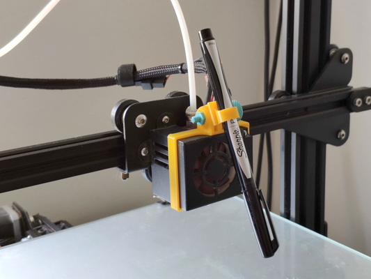 creality hot gopro mount remixed by keeeal 3d printer accessories cr-10 ender 3 hotend pen plotter 3d print model - Mito3D