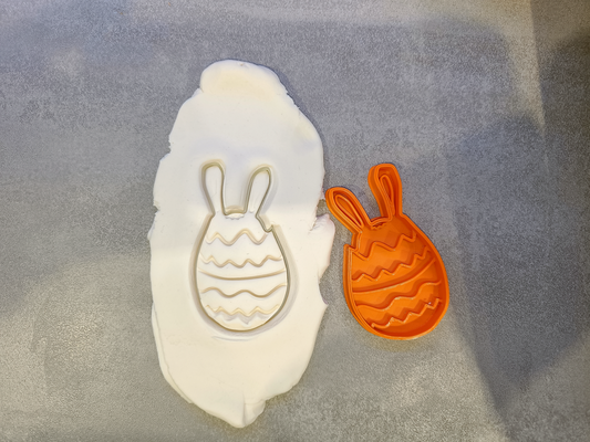 easter egg bunny ears cookie cutter by d onsnou hobby & diy cuter cake family easterbunny 3d print model - Mito3D