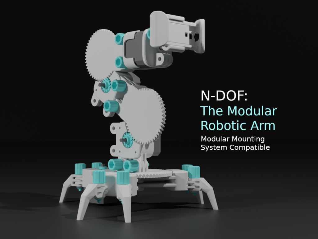 n dof modular robótico braço by legal passatempo faça robótica robô gopro monte nema 17 ndof 3D print model - Mito3D