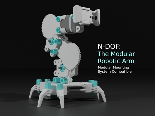 n-dof modular robotic arm by keeeal hobby & diy robotics robot gopro mount nema 17 ndof 3d print model - Mito3D