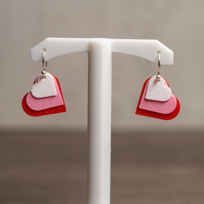 cœur couche boucles d'oreilles by altair3d mode bijoux boucle d'oreille valentines 3d print model - Mito3D