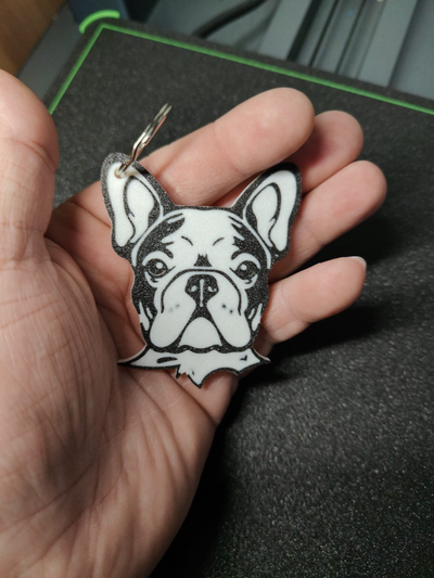 französisch bulldogge schlüsselbund by tompress3d haushalt haustiere frenchbulldogkeychain französische 3d print model - Mito3D