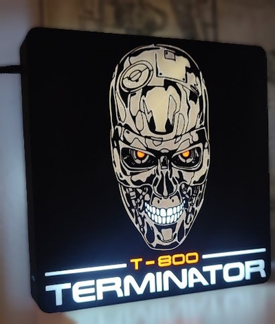 terminateur 800 boite lumière by kf dessins ménage décor t800 boîte nuit 3d print model - Mito3D