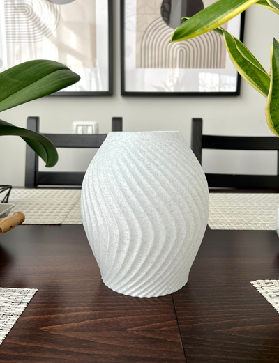 modern vase v2 by pepper household decor home vasemode minimal wave easy fast large 3d print model - Mito3D