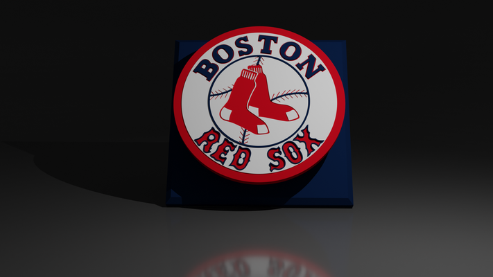 mlb boston red sox socks floating logo sign by hangardesigns art signs & logos baseball sports 3d print model - Mito3D