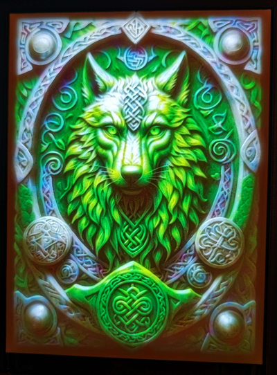 lithophane art wolfgang sign bl frame by statusd112 2d wolf celtic box bundle display case litho cmyk cmyklithophane decoration light deco 3d print model - Mito3D