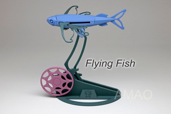 flying fish by amao chan art models amaochan automata flyingfish orchidisland papercube spidermaker 3d print model - Mito3D