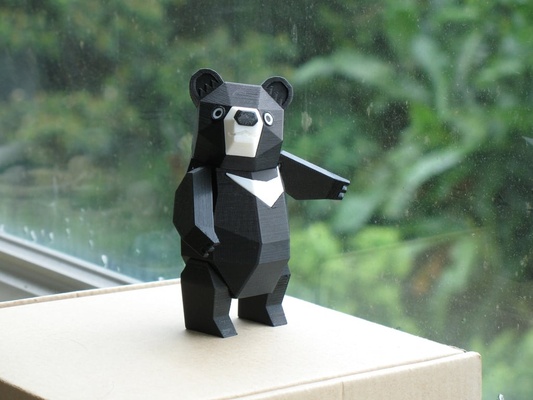 formosan black bear by amao chan art models bearlowpoly lowpoly semc 3d print model - Mito3D