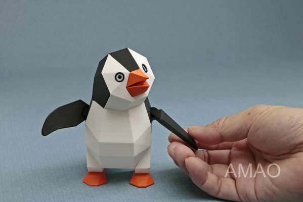 pinguin by anker amao chan kunst modelle schwimmendes eis 3d print model - Mito3D