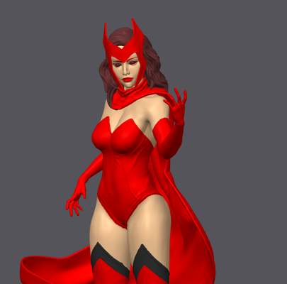 escarlata bruja wanda maximoff remezclado by jeffrudzinski prestige arte esculturas maravilla vengadores 3d print model - Mito3D