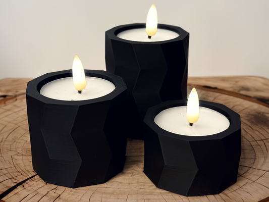 moderno poli guidato tealight candela titolare supporto impostato by kefmade domestico arredamento decorazione decoarts porta candele vaso 3d print model - Mito3D