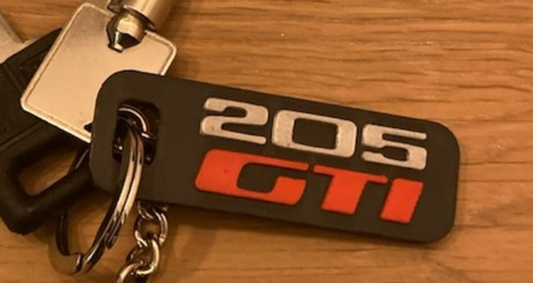 keychain - 205 gti by piersonnico art signs & logos 205gti key porte-clefs porteclefs peugeot accessories 3d print model - Mito3D