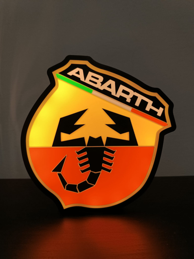 abarth led lampe by libi art panneaux logos décret punto 3d print model - Mito3D