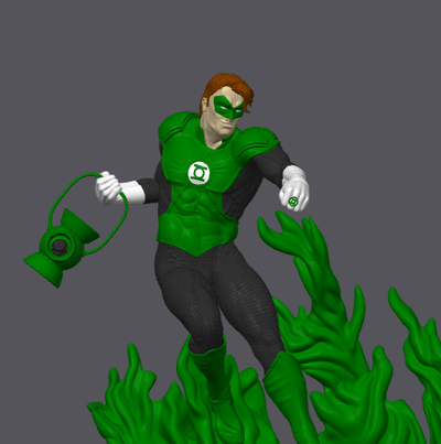 verde linterna pintado by jeffrudzinski prestige arte esculturas maravilla dc dc comics historietas súper héroes superhéroe 3d print model - Mito3D