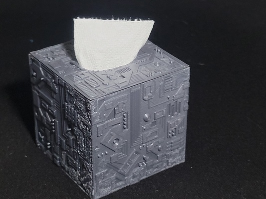 borg cubo tejido caja remezclado by how2texan casa modelos estrella emigrar star trek pañuelos 3d print model - Mito3D