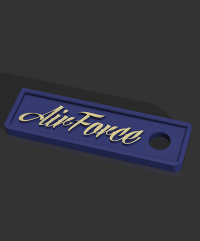 air force tag keychain by jaydenprintz fashion models keychainaccesory airforce 3d print model - Mito3D