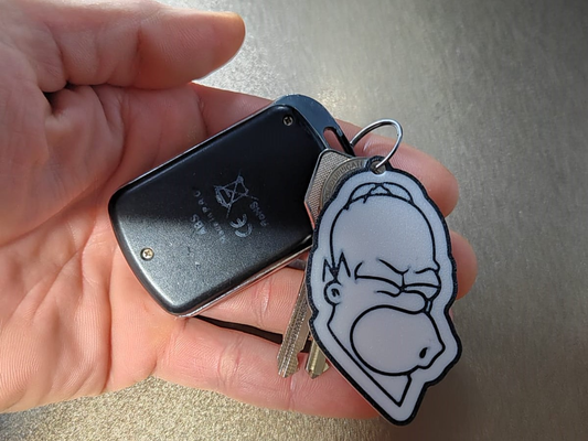 keychain homer simpson by lol3z 3d art signs & logos key sign 3d print model - Mito3D