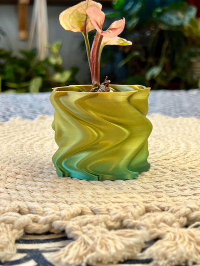 wavy planter by joshjl04 household garden plant flower pot wave 3d print model - Mito3D