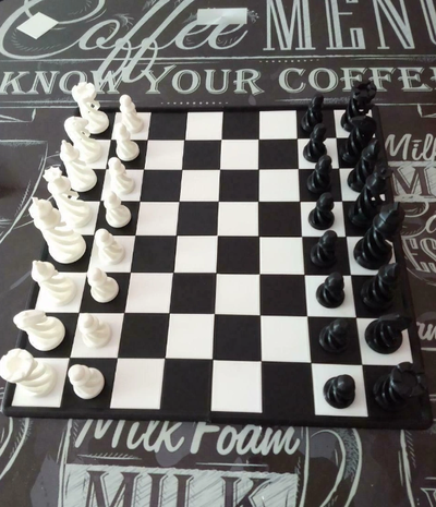 classic chess board - 4 pieces magnetic connections remixed by napalmz toys & games game magnets 3d print model - Mito3D