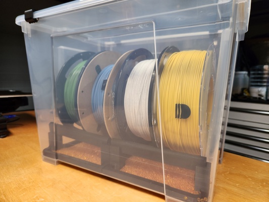 spool holder drybox - ikea samla 22l by thomas 3d printer accessories spoolholder ikeasamla 3d print model - Mito3D