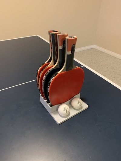 ping pong paddle holder by triple b 3d hobby & diy sport outdoors tabletennis pingpong organization sports thingiverse 3d print model - Mito3D