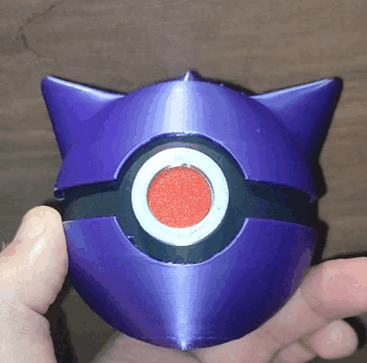 gengarball gengar inspirado pokebola by wizprint3d brinquedos jogos pokémon diversão brinquedo nintendo 3d print model - Mito3D