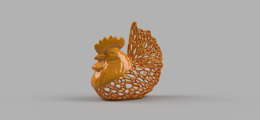 ostern hahn voronoi by mikeproch haushalt dekor hähnchen henne 3d print model - Mito3D