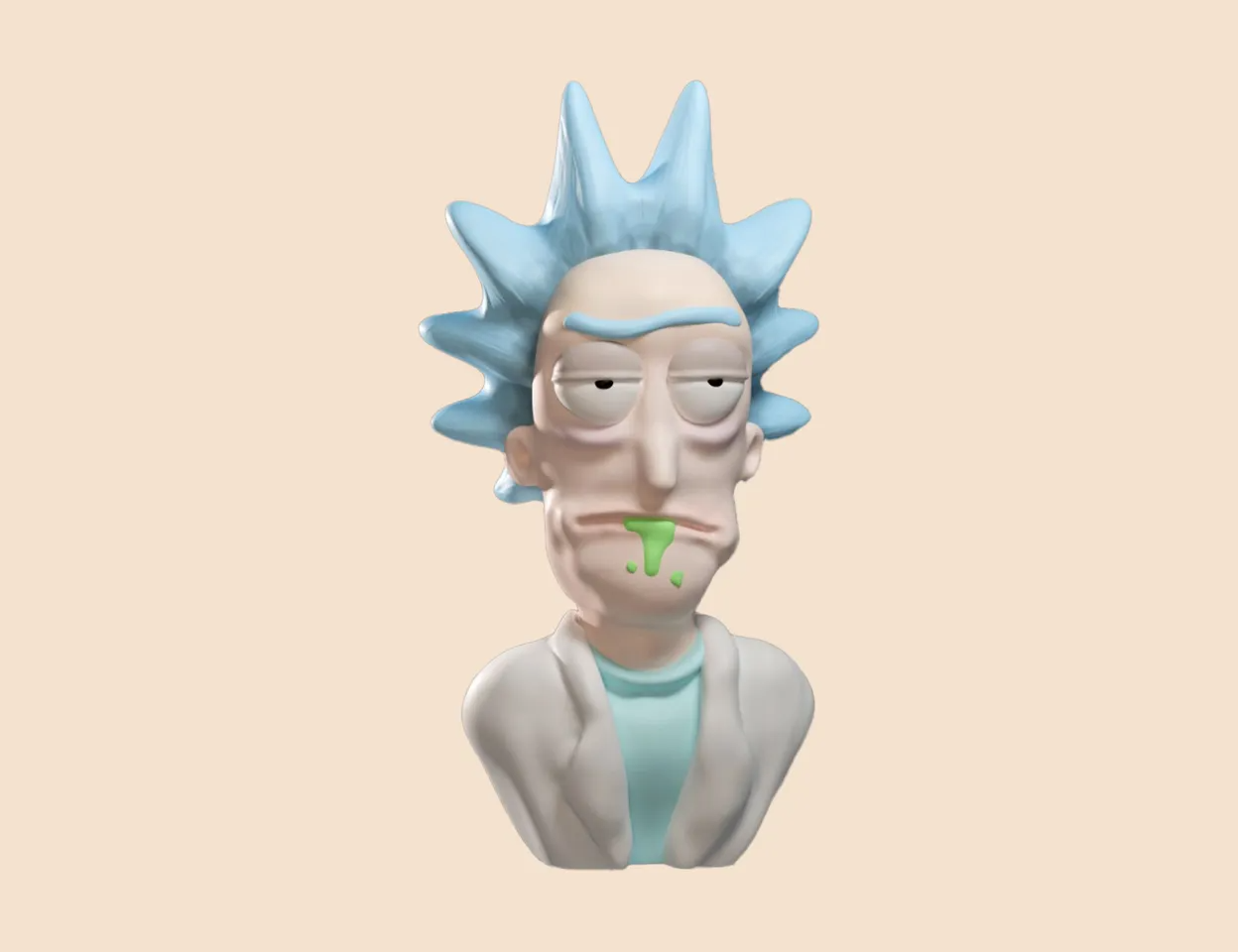 rick & morty colored by tff nick toys games characters bust 3D print model - Mito3D