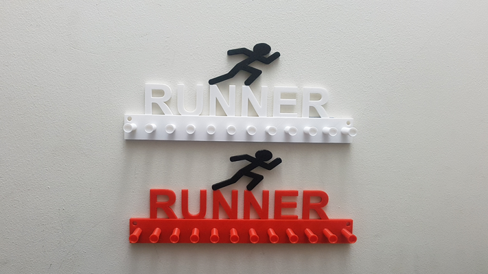 medal holder organizer - runner by lrcustoms tools organizers run medalla organizador portamedalla medalholder running 3d print model - Mito3D