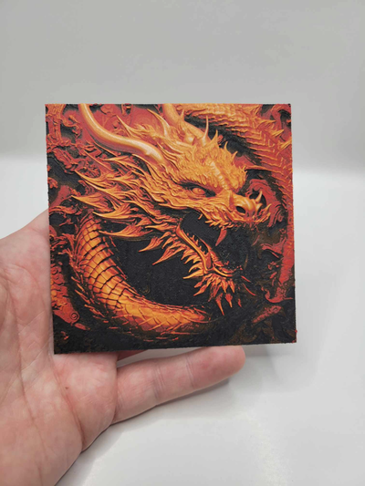 year of dragon hueforge by 3d endeavors art 2d chinese 3d print model - Mito3D