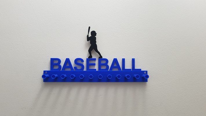 medal holder organizer - baseball by lrcustoms tools organizers medalholder medalla organizador medalorganizer 3d print model - Mito3D